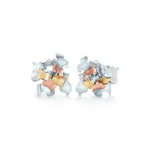 Frank Gehry® Leaves earrings in 18k yellow, white and rose gold.